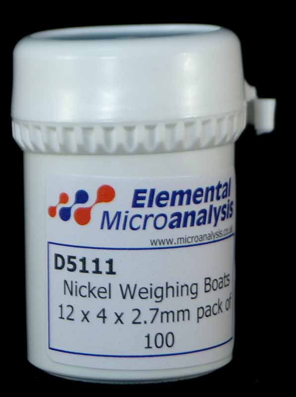 Nickel Weighing Boats 12 x 4 x 2.7mm pack of 100